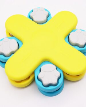 Pet Turntable Slow Feeder Dispenser Interactive Enrichment Toys Pet Supplies For Large Small Smart Dogs yellow
