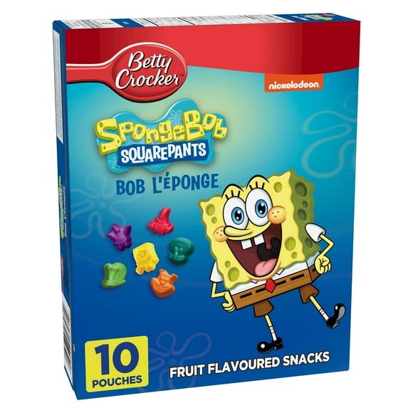Betty Crocker Gluten Free SpongeBob SquarePants Animated Edition Fruit Flavoured Snacks, 10 pouches, 226 g