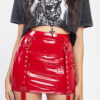 Sexy nightclub pu Leather street trend bodycon skirt
