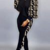 Sexy Printed Causal Suits two piece pants set Nightclub Clothing Women's Clothes