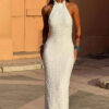 Summer Halter Neck Low-Back Lace-Up Sexy Dress