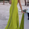 Summer Women's Solid Color Round Neck Sleeveless Sexy Low-Back Beach Long Dress