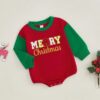 Wholesale 0-12M Baby Christmas Letter Embroidered Color