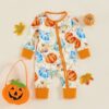 Wholesale 0-12M Baby Halloween Pumpkin Print Long Sleev