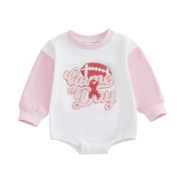 Wholesale 0-18M Baby Letter Embroidery Contrast Long Sl