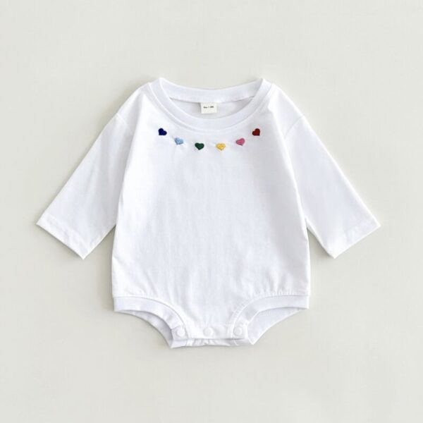 Wholesale 0-18M Baby Love Embroidery Crew Neck Bodysuit