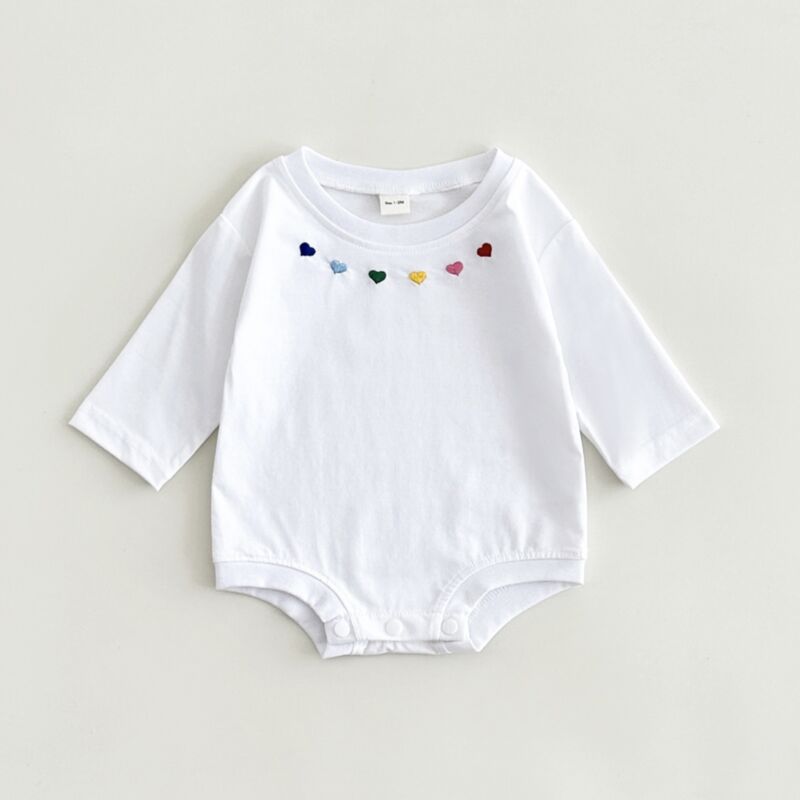 Wholesale 0-18M Baby Love Embroidery Crew Neck Bodysuit