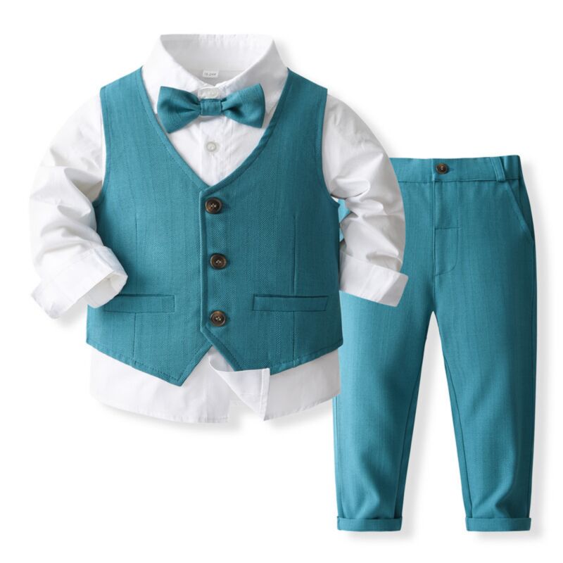 Wholesale 12M-5Y Toddler Boys Birthday Sets Bowtie Shir