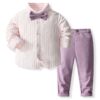 Wholesale 12M-5Y Toddler Boys Birthday Sets Bowtie Stri