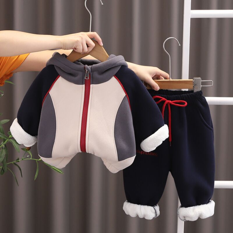 Wholesale 12M-5Y Toddler Boys Contrast Zipped Jackets A