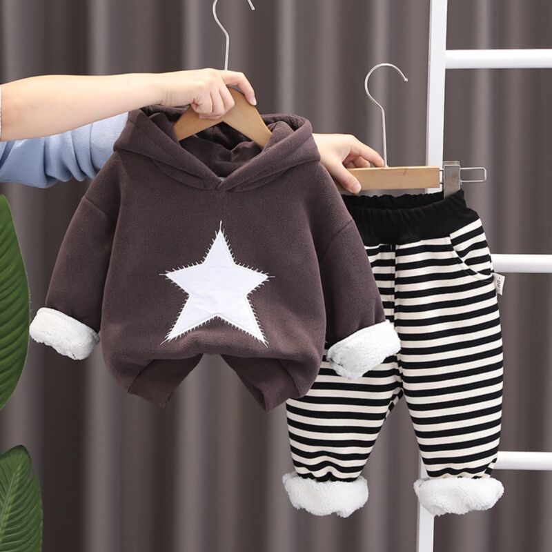 Wholesale 12M-5Y Toddler Boys Fleece Hoodie Two Piece S
