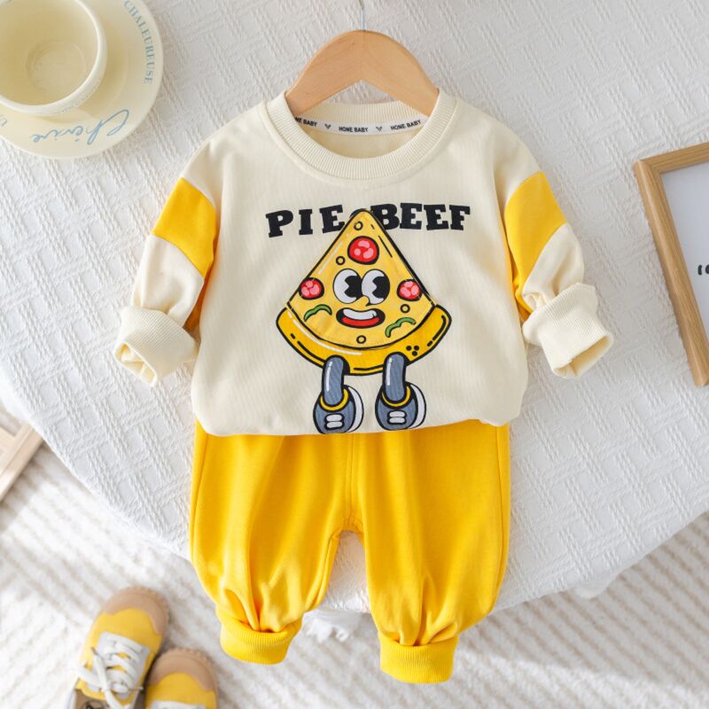 Wholesale 12M-5Y Toddler Boys Sets Cartoon Pizza Printe