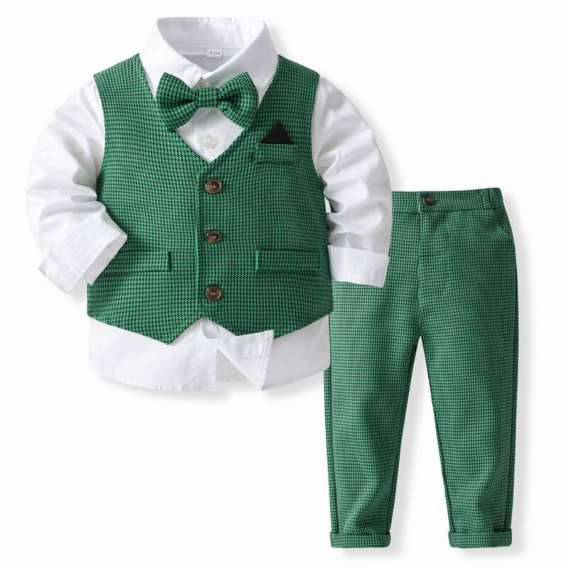 Wholesale 12M-5Y Toddler Boys Suit Sets Bowtie Shirts &