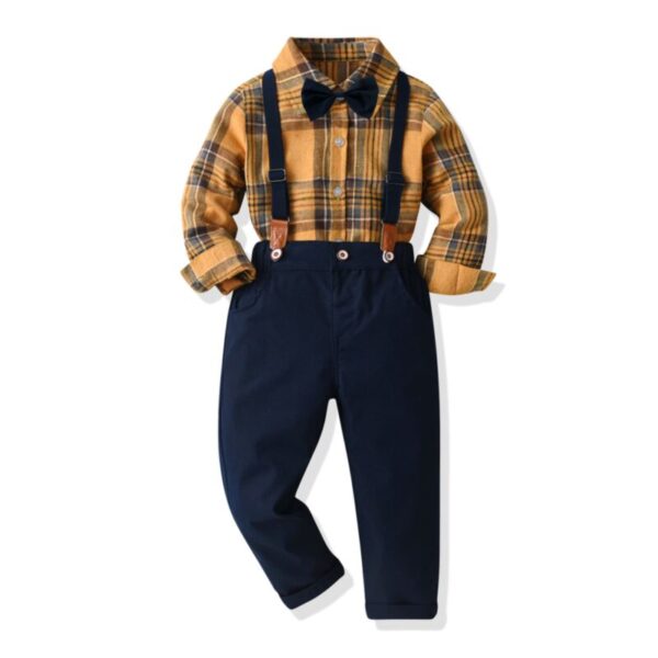 Wholesale 12M-5Y Toddler Boys Suit Sets Plaid Shirts An