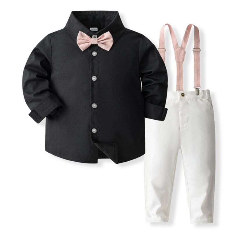 Wholesale 12M-5Y Toddler Boys Suit Sets Shirts & Suspen