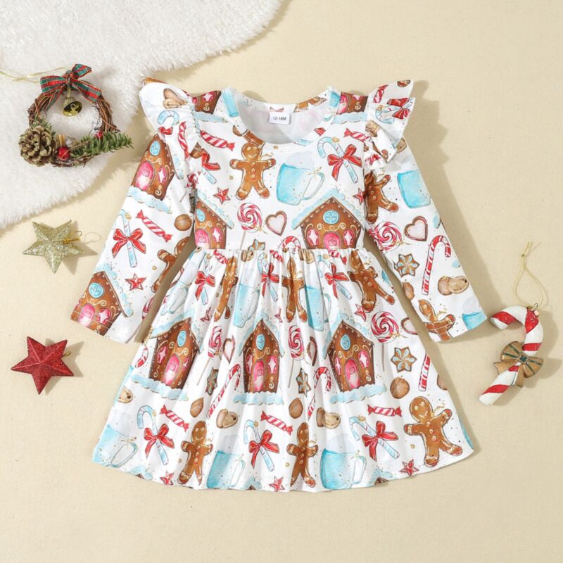 Wholesale 12M-5Y Toddler Girls Cartoon Printed Long Sle