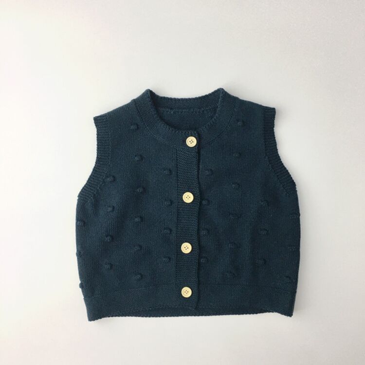 Wholesale 12M-7Y Toddler Sleeveless Solid Color Spotted