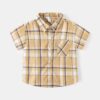 Wholesale 18M-6Y Summer Toddler Boys Lapel Plaid Shirts