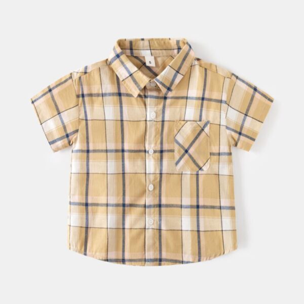 Wholesale 18M-6Y Summer Toddler Boys Lapel Plaid Shirts