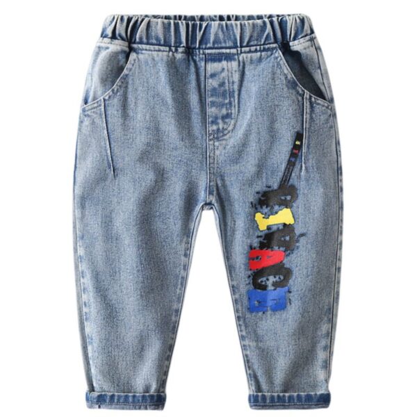 Wholesale 18M-6Y Toddler Boys Cartoon Print Jeans Whole