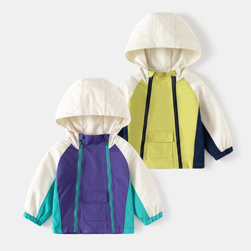 Wholesale 18M-6Y Toddler Boys Color Block Double Zipper