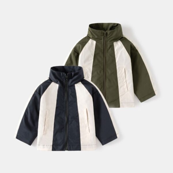Wholesale 18M-6Y Toddler Boys Contrast Zipper Jackets W