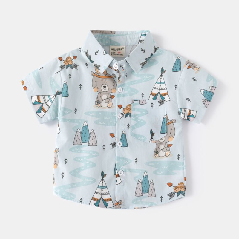 Wholesale 18M-6Y Toddler Boys Digital Print Short Sleev