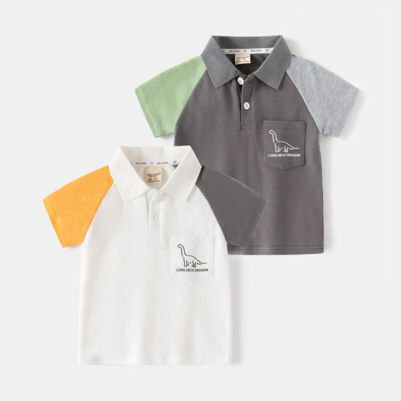 Wholesale 18M-6Y Toddler Boys Dinosaur Print Polo Shirt