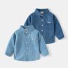 Wholesale 18M-6Y Toddler Boys Lapel Button Denim Shirts
