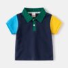 Wholesale 18M-6Y Toddler Boys Lapel Color Block Polo Sh