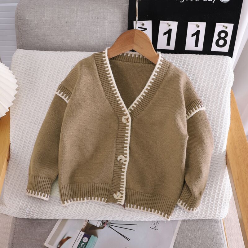 Wholesale 18M-6Y Toddler Boys Long Sleeve Cardigan Knit
