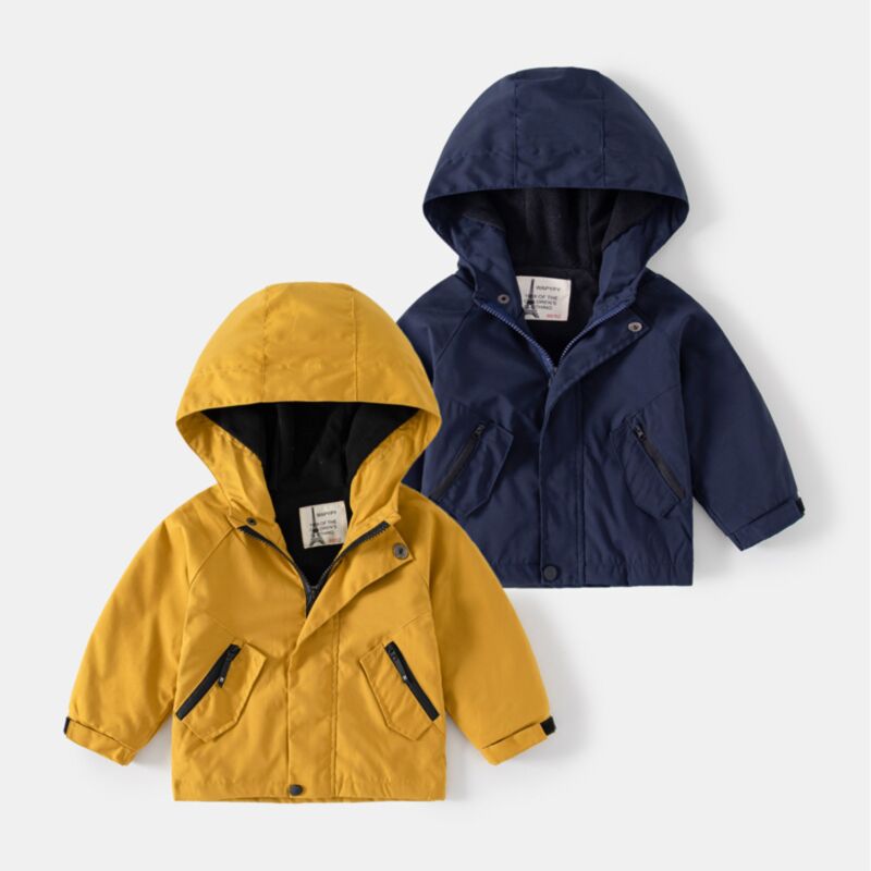 Wholesale 18M-6Y Toddler Boys Solid Color Fleece Hooded