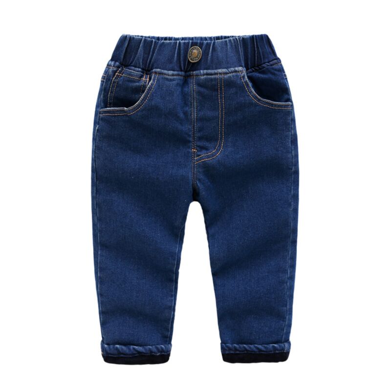 Wholesale 18M-6Y Toddler Boys Solid Color Fleece Jeans