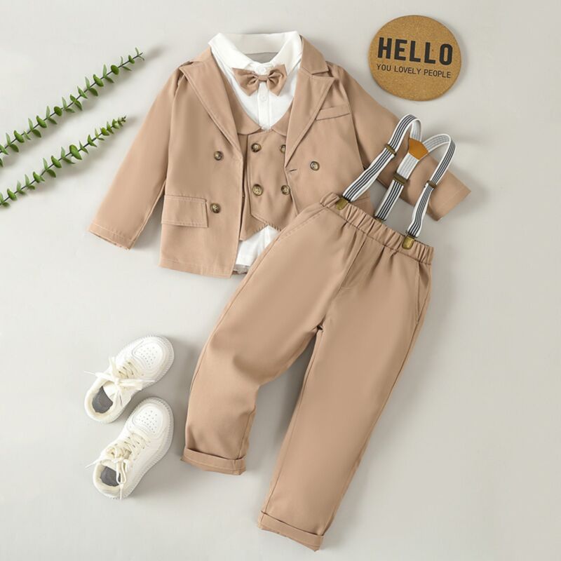 Wholesale 18M-6Y Toddler Boys Suit Sets Khaki Blazer &