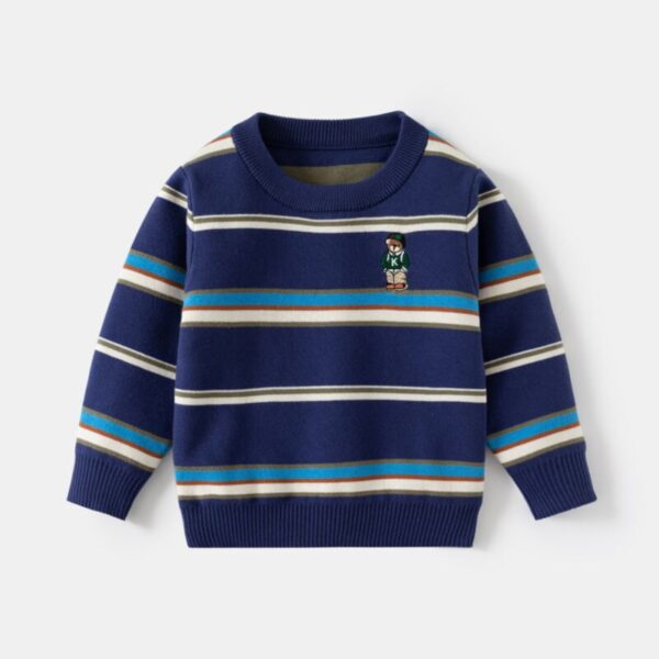 Wholesale 18M-6Y Toddler Embroidered Fashion Stripe Boy