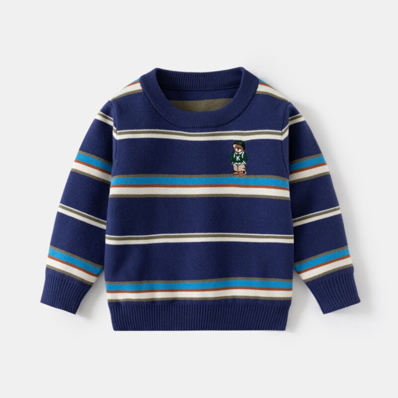 Wholesale 18M-6Y Toddler Embroidered Fashion Stripe Boy