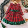Wholesale 18M-6Y Toddler Girls Christmas Check Dresses