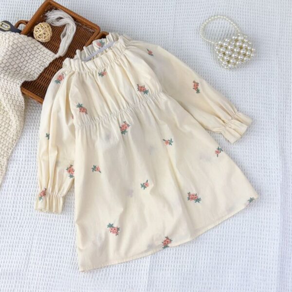 Wholesale 18M-6Y Toddler Girls Floral Embroidery Long S