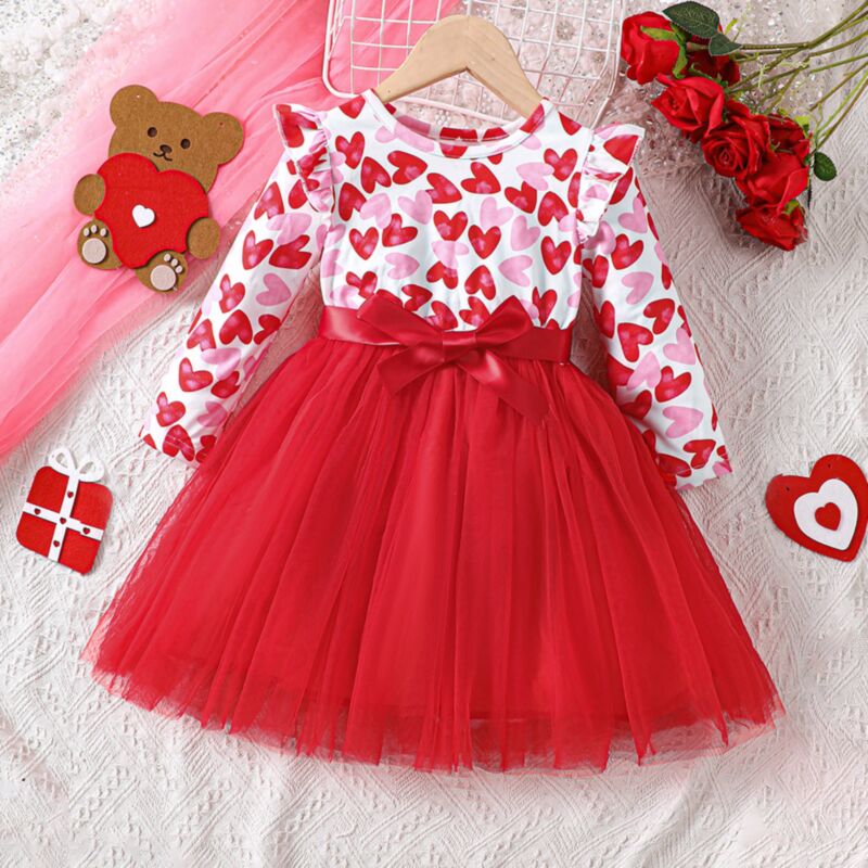 Wholesale 18M-6Y Toddler Girls Love Stitching Mesh Long