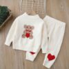 Wholesale 18M-6Y Unisex Pajamas Sets Coral Velvet Sweat