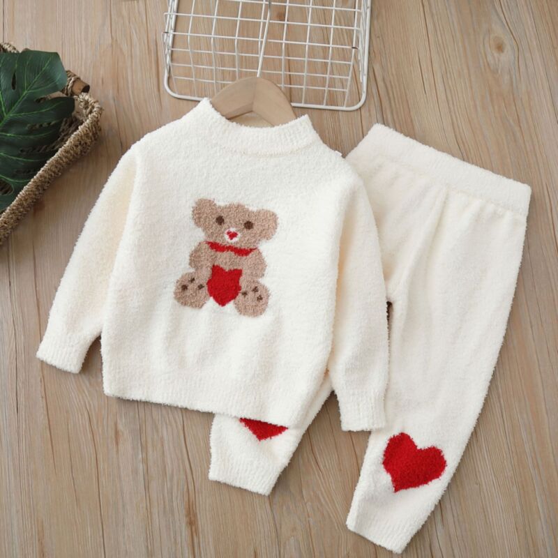 Wholesale 18M-6Y Unisex Pajamas Sets Coral Velvet Sweat