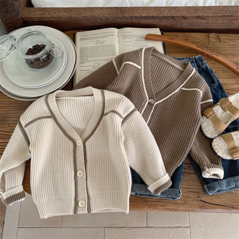 Wholesale 18M-6Y Unisex Striped Sweater Knitted Cardiga