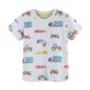 Wholesale 18M-7Y Toddler Boys Cartoon Car Print Neck Sh
