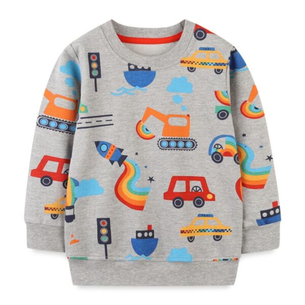 Wholesale 18M-7Y Toddler Boys Cartoon Excavator Print S