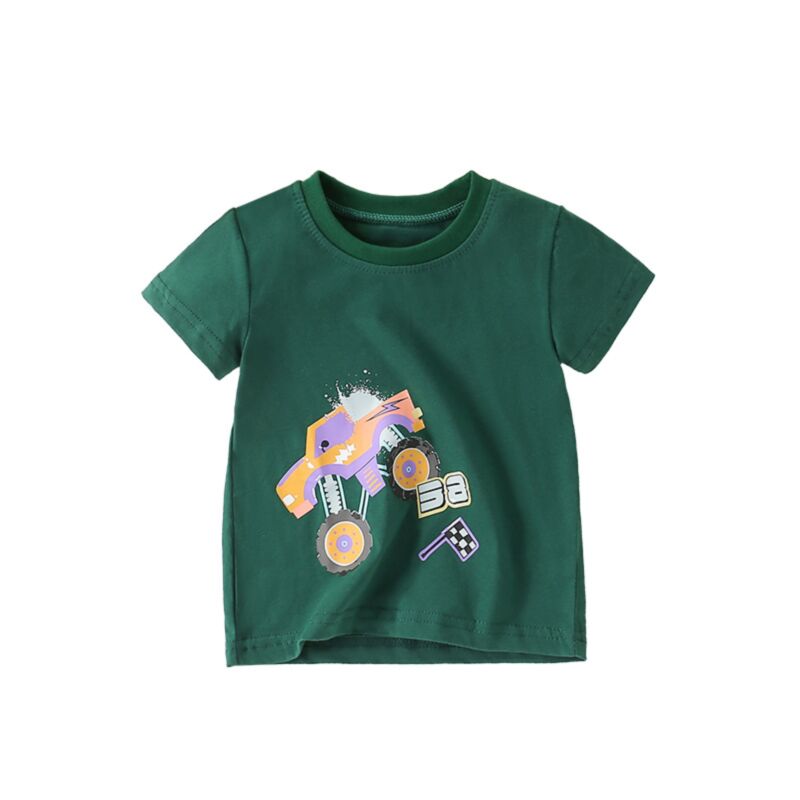 Wholesale 18M-7Y Toddler Boys Cartoon Printed Short Sle