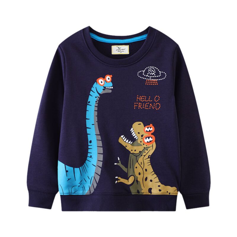 Wholesale 18M-7Y Toddler Boys Cotton Dinosaur Crew Neck