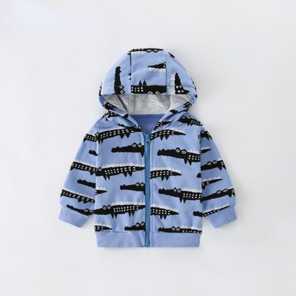 Wholesale 18M-7Y Toddler Boys Crocodile Zip-Up Hooded L