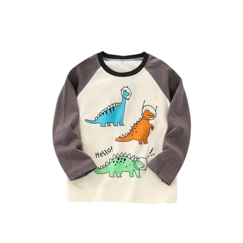 Wholesale 18M-7Y Toddler Boys Dino Round Neck Printed L