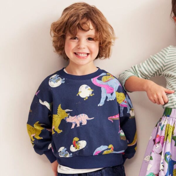 Wholesale 18M-7Y Toddler Boys Dinosaur Printed Long Sle