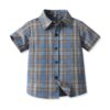 Wholesale 18M-7Y Toddler Boys Plaid Short Sleeve Lapel
